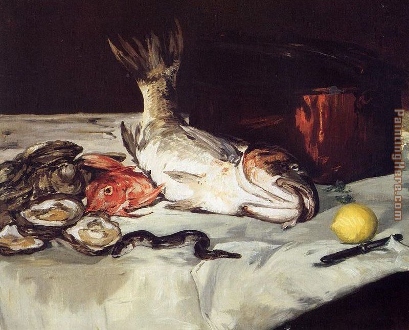 Still Life with Fish painting - Edouard Manet Still Life with Fish art painting